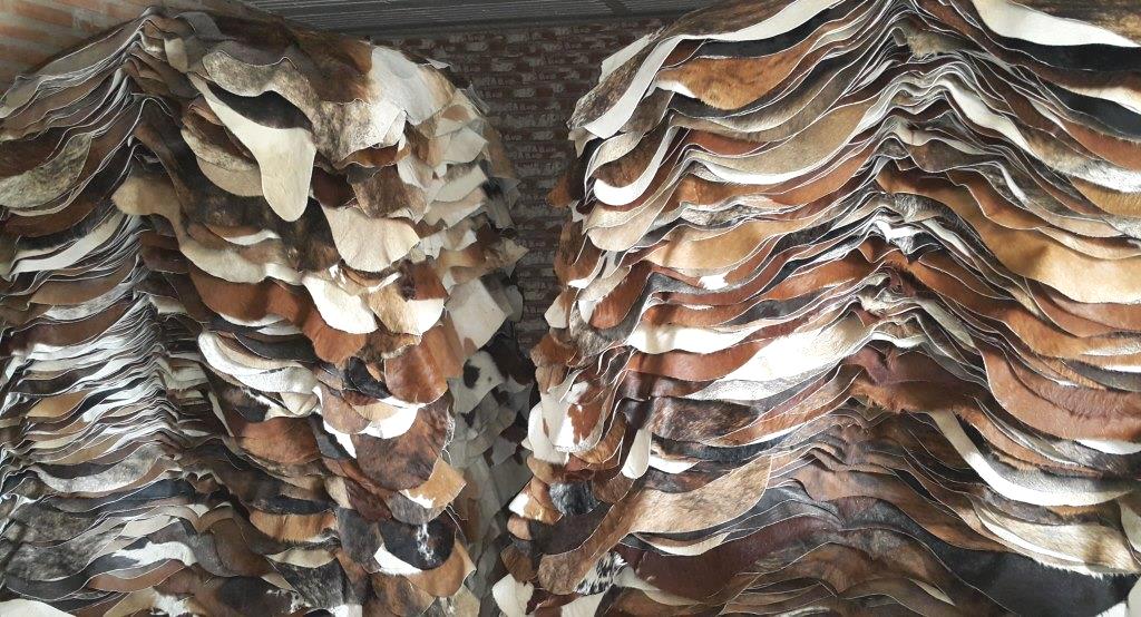 cowhides piles