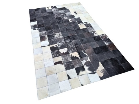 Nunez Black & White cowhide rug