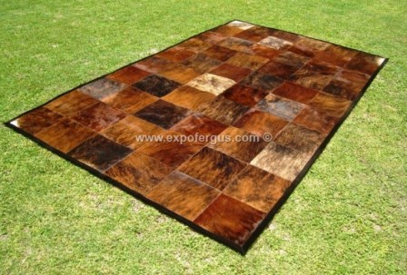 Bright Brindle cowhide rug