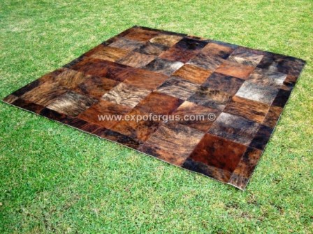 Dark Brindle cowhide rug