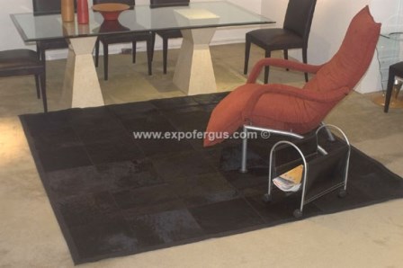 Black cowhide rug