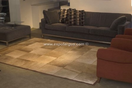 Sand cowhide rug