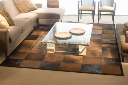 Tan cowhide rug