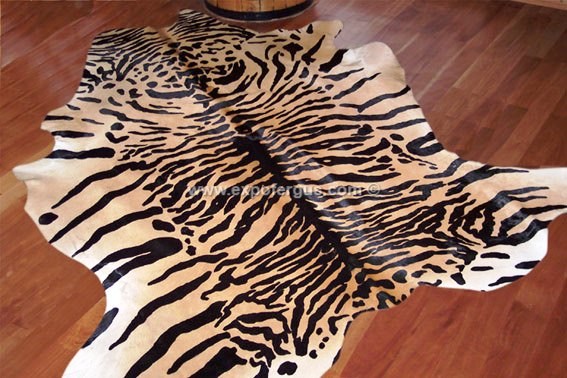 bengal tiger cowhide rug